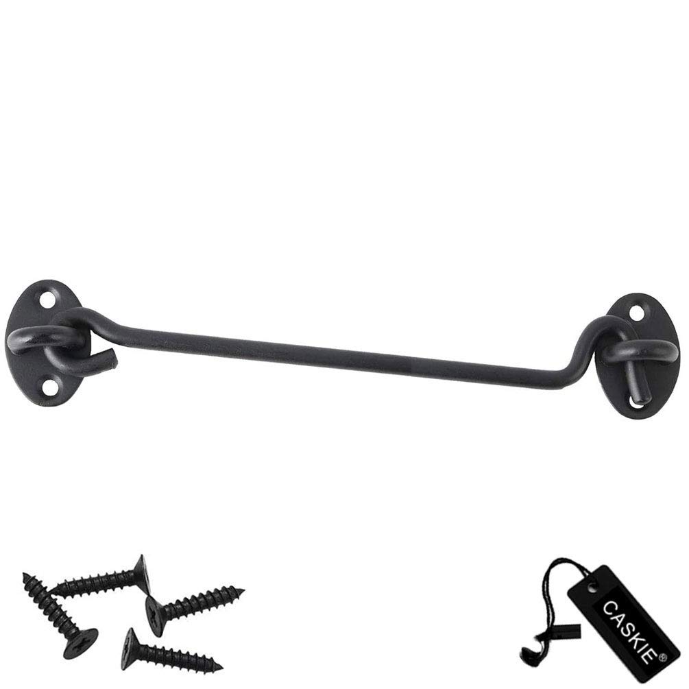 Cabin Hook Stainless Steel Latch and Eye Privacy Hooks Door Stay with Screws Lock for Gate Shutters Window Slide Barn Shed Patio Door - Matte Black