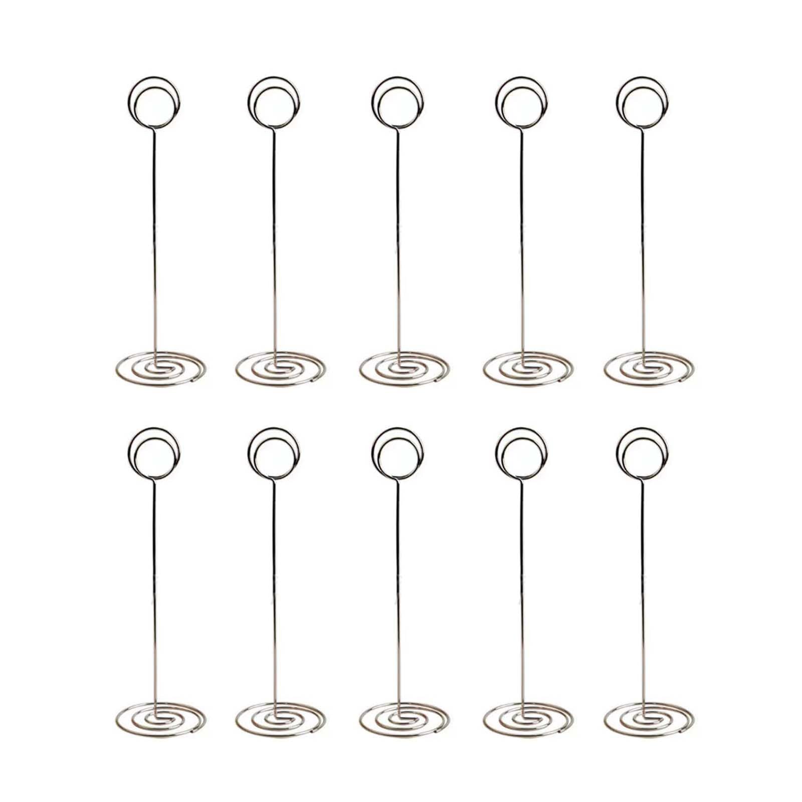 Photo 1 of 10 Pack 8.7 inch Table Number Place Card Holders, Picture Holder Photo Holder Clips, Memo Note Photo Stand. (Silver, 8 inchs)