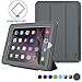 iPad Case,New iPad 2017 9.7 inch Case Smart Magnetic Auto Sleep / Wake Cover Hybrid Leather with Stand Feature for Apple New iPad 2017 Release Model (Gray/Gray)