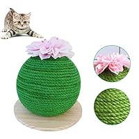 Cheerpet Cactus Cat Scratcher Ball Cactus Ball Shape Sisal Cat Scratching Post with Flower and Catnip Cat Interactive Toys