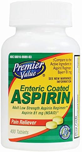Premier Value Enteric Coat Aspirin Lo Dose 81Mg - 400ct