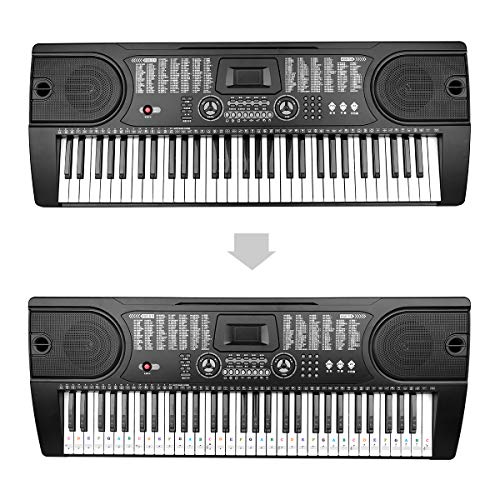 image for Piano Stickers for Keys, Eison Colorful Piano Keyboard Stickers for 88
