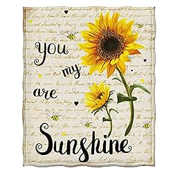 Jekeno Sunflower Blanket Print Cozy Soft Warm Bed