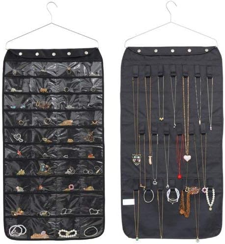 AbuChan Hanging Jewellery Organiser Storage Box Holder Double Sided