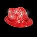 Light Up Sequin Fedora for Men & Women - LED Hat Party Supplies - Red