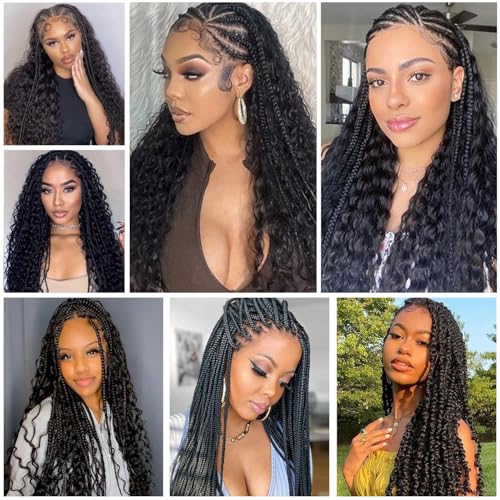 Human Braiding Hair 100g 16 Inches Water Wave Human Hair for Boho Braids Brazilian Virgin Curly Human Hair for Extensions Knotless Braids No Weft Boho Knotless Braids Bulk Natural Color