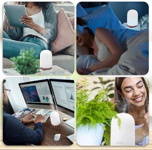 AD12 Aroma Diffuser, Luftbefeuchter mit 100ml Tank, mit 7 Farben