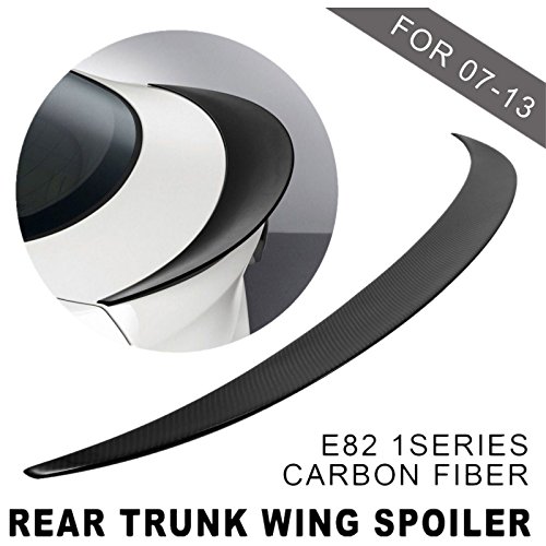 Mophorn Carbon Fiber Rear Trunk Lip Spoiler Waterproof Carbon Fiber Rear High Performance Rear Wing Spoiler (for BMW E82 1-Series)