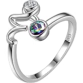 Zodiac Sign Necklace 925 Sterling Silver 12 Constellation Pendant & Rings Horoscope Astrology Jewelry Crystal Cubic Zirconia Birthday