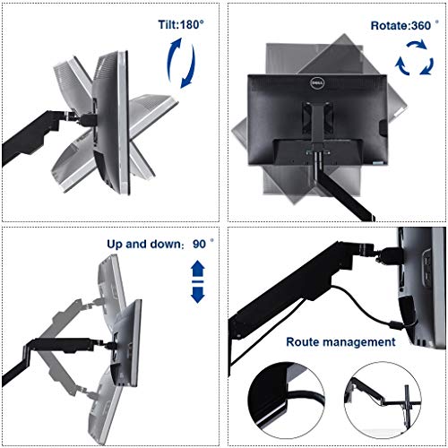 Sunon Dual Monitor Mount Stand Full Motion Adjustable Aluminum Gas