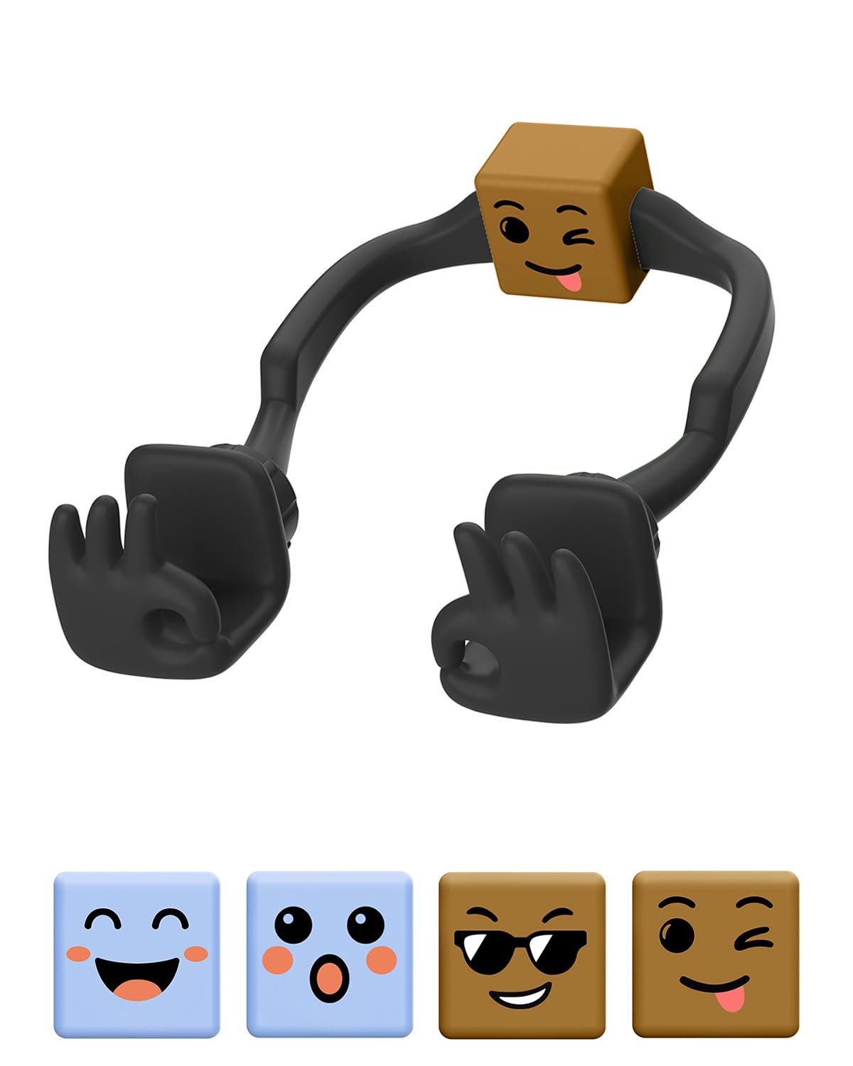 Easter Basket Stuffers for Teens Boys Kids Cell Phone Holder: OK Sign Phone Stand for Desk with Mood Cube Funny Mens Gifts for Son Men Girls Women Adults Teenage Husband Cool Gadgets Ideas Easer Gift