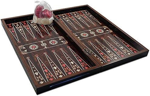 The 19'' White Pearl Turkish Backgammon Board Game Set