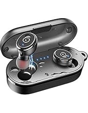 TOZO T10 Bluetooth 5.0 Wireless Earbuds with Wireless Charging Case IPX8 Waterproof Stereo Headphones in Ear Built in Mic Headset Premium Sound with Deep Bass for Sport Black