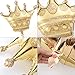 Zonon 6 Pieces Crown Balloons Golden Metallic Foil Balloons for Baby Shower Wedding Birthday Party Decorations, 2 Sizes