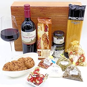 Geschenkset Italien 02 | Italienischer Geschenkkorb gefüllt mit Delikatessen und Cabernet Sauvignon (1×0.75l) Geschenk…