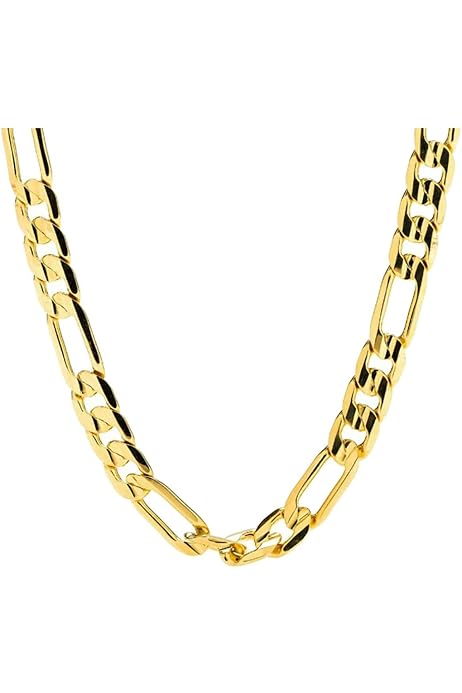 Yellow Gold Chain Necklace 7mm Diamond 