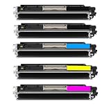 HI-VISION HI-YIELDS Compatible Toner Cartridge Replacement for Hewlett-Packard (HP) 130A CF350A CF351A CF352A CF353A (2 Black, 1 Cyan, 1 Yellow, 1 Magenta, 5-Pack)