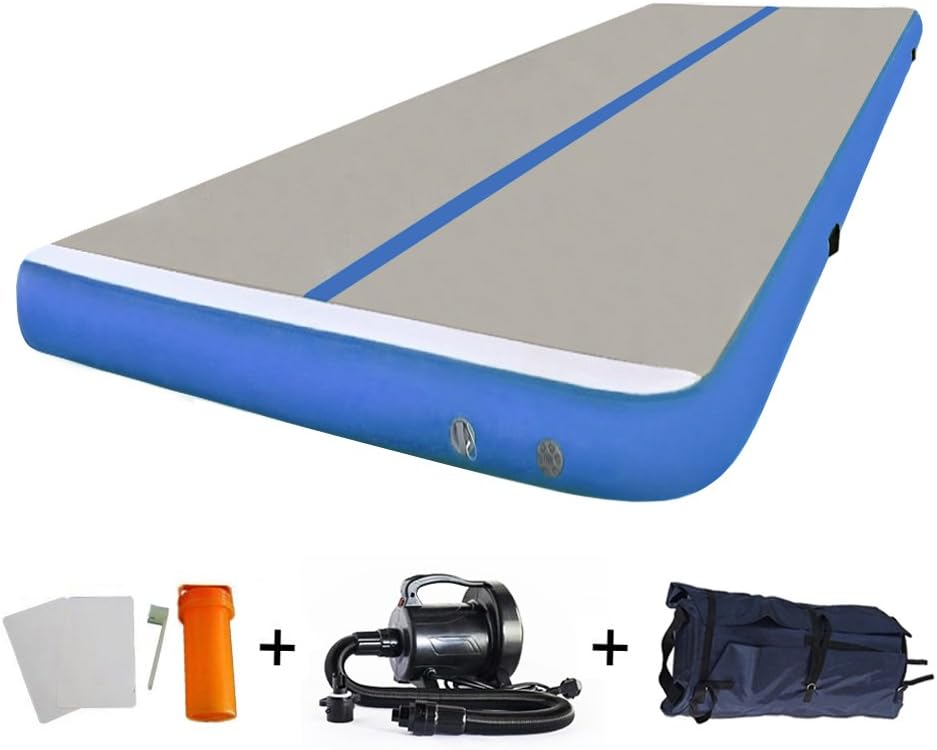 EZ GLAM 16ft/20ft/27ft /30ft Gymnastics Air Floor Inflatable Tumbling Mat with Electric Air Pump for Gymnastics Inflatable Air Mat