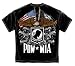 Military T-Shirt Double Flag Eagle Pow Black