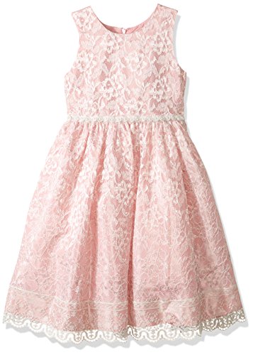Jayne Copeland Little Girls  Lace with Pearl Trim, Rose, 4