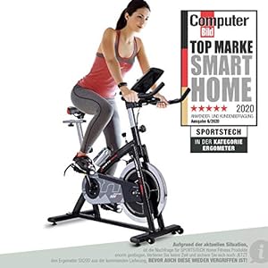 Sportstech SX200 Hometrainer met 22 kg vliegwiel en multiplayer app, hometrainer, fiets voor thuis, trainingsapparaten…