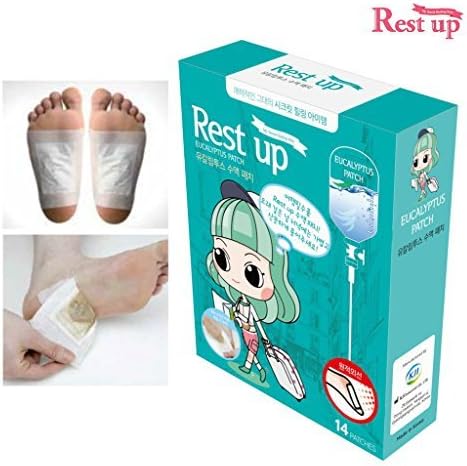 [RESTUP] Eucalyptus Foot Rest Sole Pads Pack of 14 - 7 Time Use - More Than 6 Hours Foot Reflexology Aroma Sleep Therapy