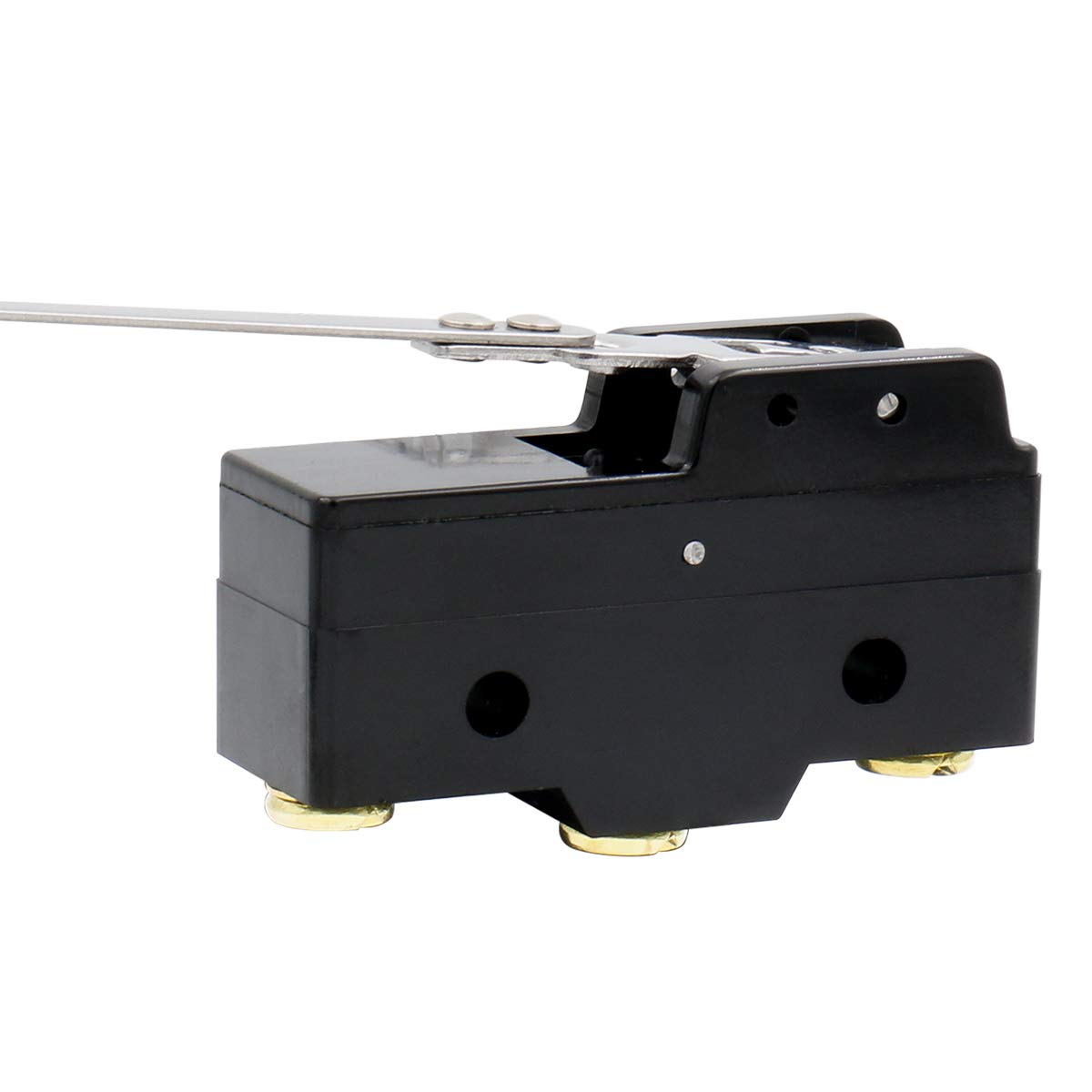 Heschen micro switch Z-15HW24-B low force hinge lever 3 screw terminal 15A rated current, black, Long Hinge Roller Lever (Z-15HW24-B) - Image 3