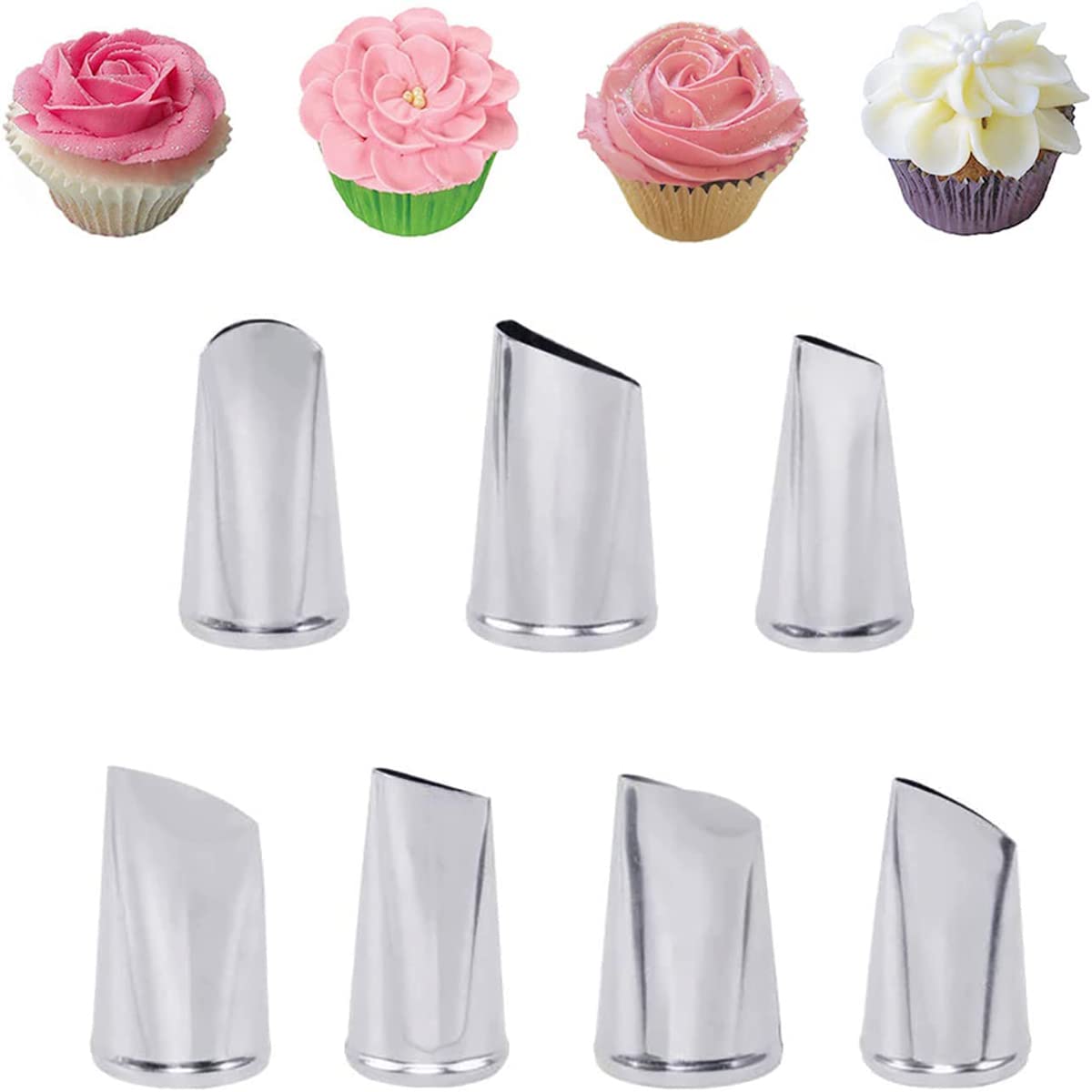Petal Piping Nozzles Set,Petal Nozzle for Piping,Rose Pastry Tips Icing Frosting Tips Baking Tools for Cake Cupcakes