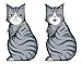 Moving Tail Kitty Car Decal - Rear Window and Wiper Decal - Two (2) Cat Stickers (Smiling and Frowning) and 4 Tails Included - Vinyl 10in x 6in Cats