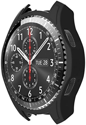 Covermason For Samsung Gear S3 Frontier Cover Case, Silica Gel Soft Accessory Protective Case Frame Cover Shell For Samsung Gear S3 Frontier Smart Fitness Watch,10 Colors Available (Black)
