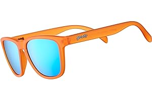 goodr Donkey Goggles Polarized Sunglasses, Medium Sized (OG), Orange Translucent Frame with Blue Mirrored Reflective Lenses, UV400 Protection, No Slip, No Bounce