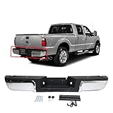 MBI AUTO - Chrome, Steel Complete Rear Bumper Assembly for 2013-2016 Ford Super Duty F250 F350 Pickup W/Out Park 13-16, FO1103176