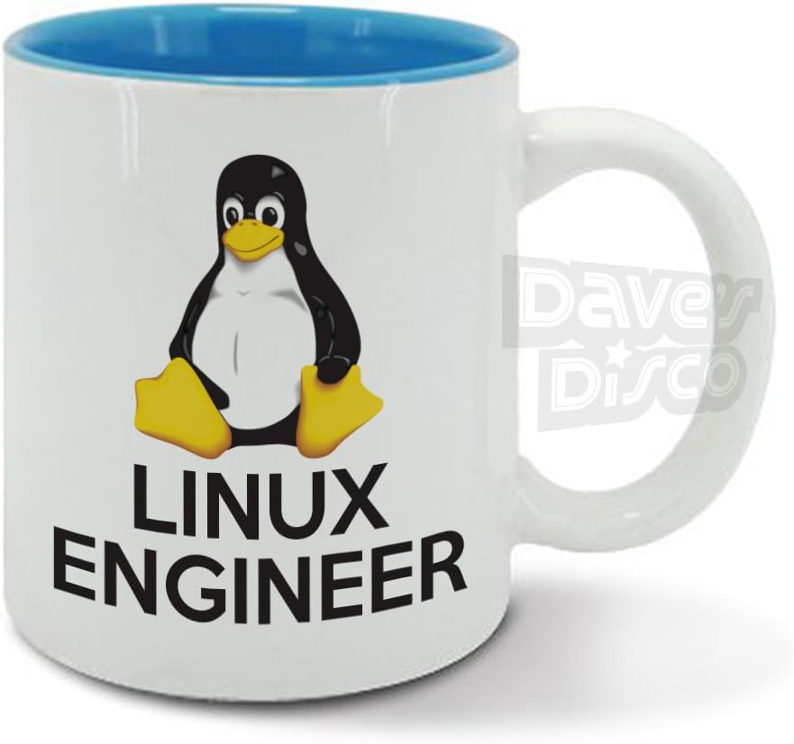 davesdiscoLinux Engineer, Penguin Tux, Computer Programmer, Network, Code, Funny Gift idea, Blue Inside, Ceramic Mug, Cup