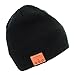 Tenergy Wireless Bluetooth Beanie Hat with Detachable Stereo Speakers & Microphone, Fleece-lined Unisex Music Beanie for Outdoor Sports, Basic Knit (Black)