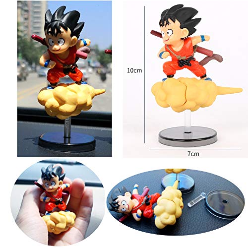 COSMOSS Dragon Ball Red Goyu Car Dashboard Decoration Flying Action Figure Toy Collection, Stick-on Window or Standalone on Dashboard with Adhesive Tape (Red Goku)