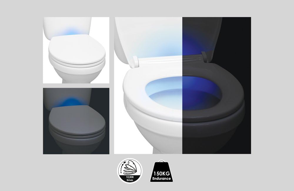 AQUALONA Night Light Toilet Seats Soft Close Thermoplastic Anti