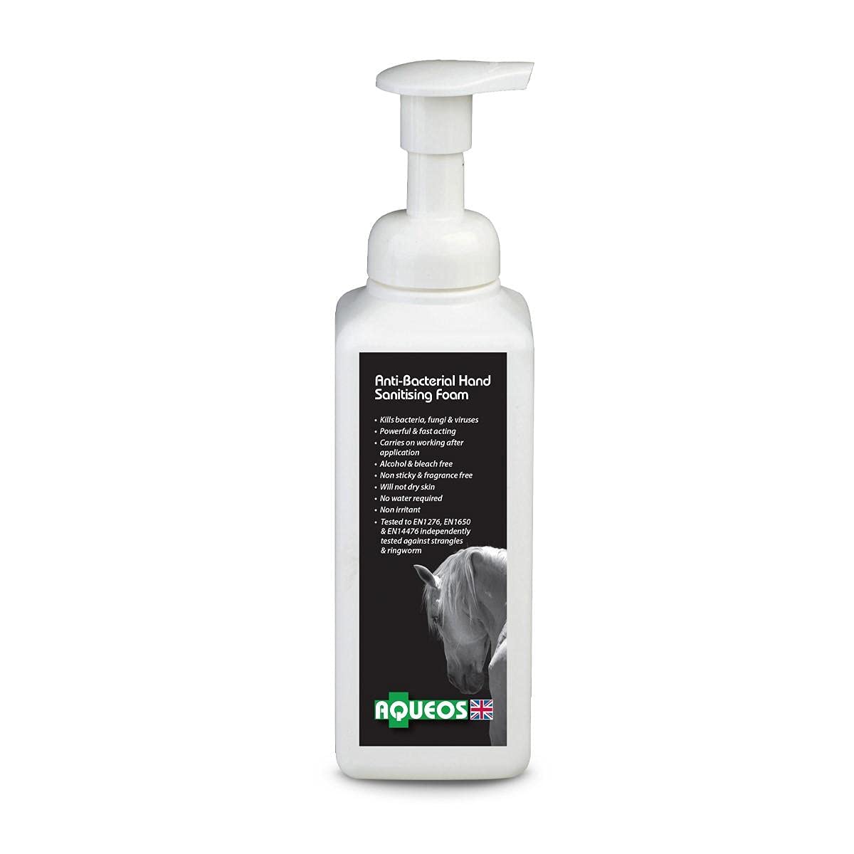 Aqueos Anti-Bacterial Hand Foam for Equestrians | Kills Viruses, Bacteria & Fungi | Gentle on Hands | Non Irritant | Fragrance Free