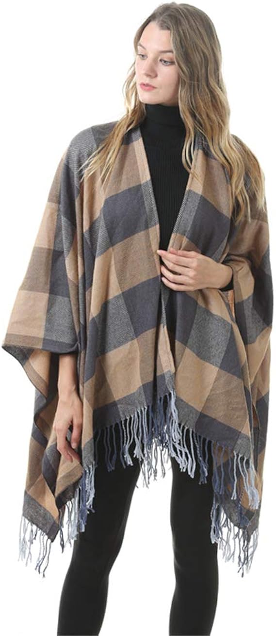 Autumn And Winter Ladies European And American Fashion Split Plaid