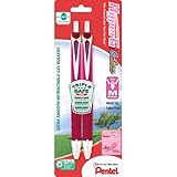 Pentel HyperG Retractable Gel Roller Pen, 0.7mm, Permanent Pink Ink, 2 Pack (KL257BP2P-BC)