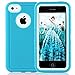 FOGEEK iPhone 5C Case, Dual Layer Anti Slip 360 Full Body Cover Case PC and TPU Shockproof Protective Compatible for Apple iPhone 5C ONLY (Light Blue)