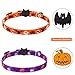 PAWCHIE 2 Pack Halloween Cat Collars with Bell Adjustable Breakaway Cat Collar with Pumpkin Bat Pattern for Halloween Party