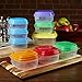 Fit & Fresh Meal Prep Portion Control Set, Includes 9 Smart Portion Containers, Multi Colored Lids