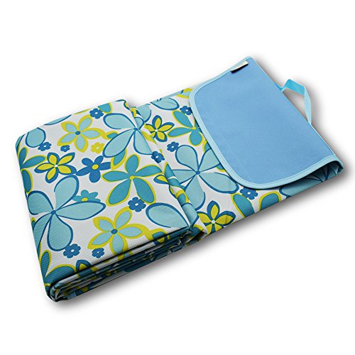 Outdoors Beach Blanket Mat Waterproof and Sandproof Camping Environmentally friendly and easy to clean (Blue pattern) (78.7x57inches)