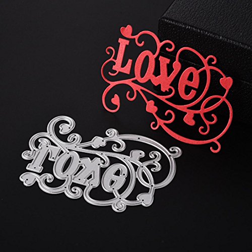 image for Oldeagle Beautiful LOVE Metal Cutting Dies Stencils For DIY Scrapbooki