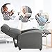 FDW Recliner Sofa Massage Chair Home Theater Seating with Lumbar Support and Padded Backrest for Living Room and Bedroom (Textile, Grey)