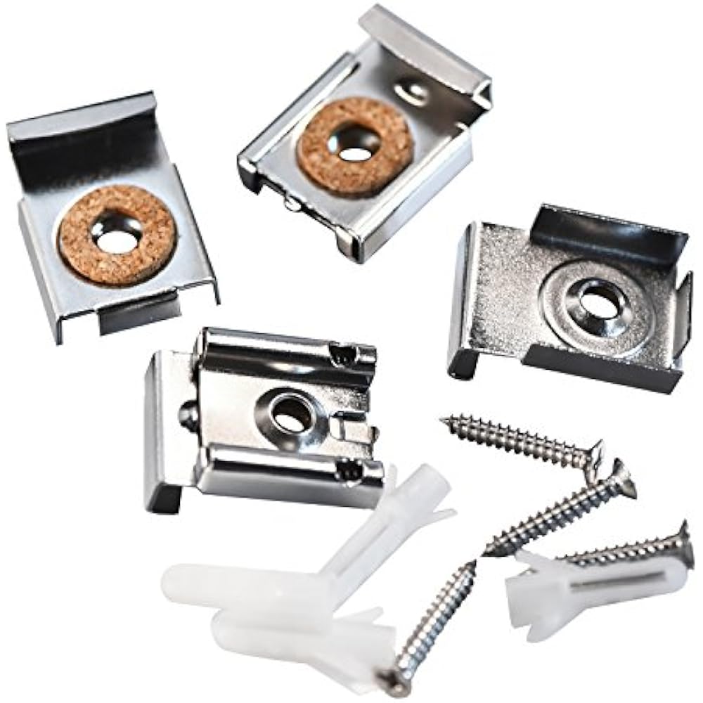 2 Sets (8 Pieces) Spring Loaded Mirror Hanger Clips Unframed Mount With