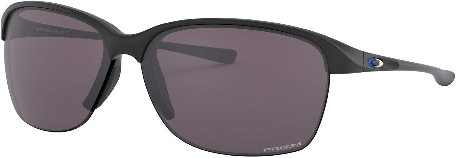 Oakley Women's OO9191 Unstoppable Rectangular Sunglasses, Polished Black/Rose Gradient Polarized, 65 mm: Shoes