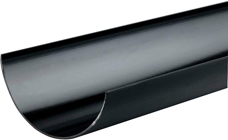 Osma Rainwater Half Round Gutter 1 metre Length Black 0T074