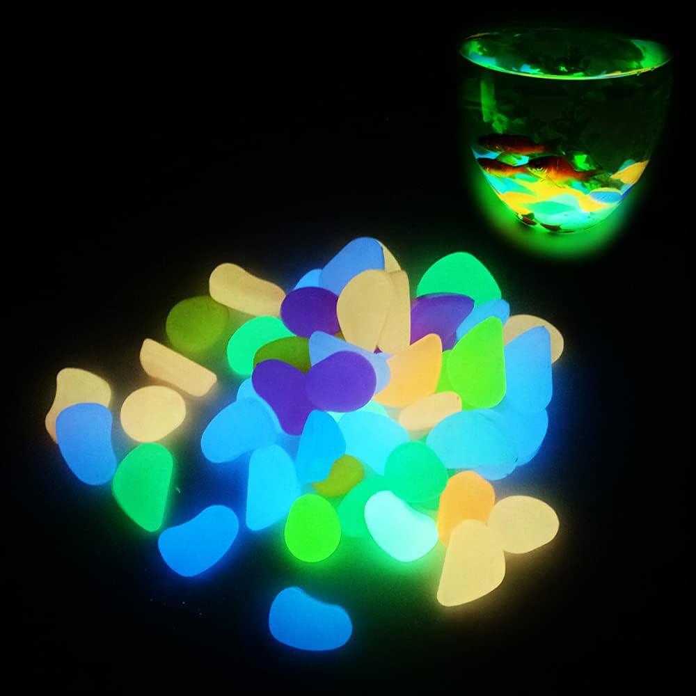 Glow in The Dark Rocks Luminous Pebbles for Indoor & Outdoor Garden Lawn Yard, Walkway, Pot Plants, Aquarium, Swimming Pool, Bar DIY Decorative Glow Stones (200PCS) : Garden & Outdoor