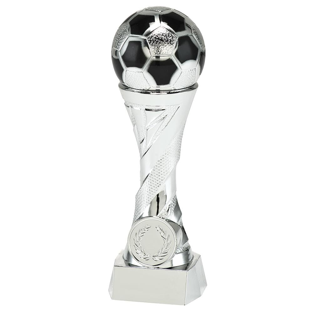 Larius Football Cup Award Trophy in Gold and Silver (without Desired Text, Silber, XL)